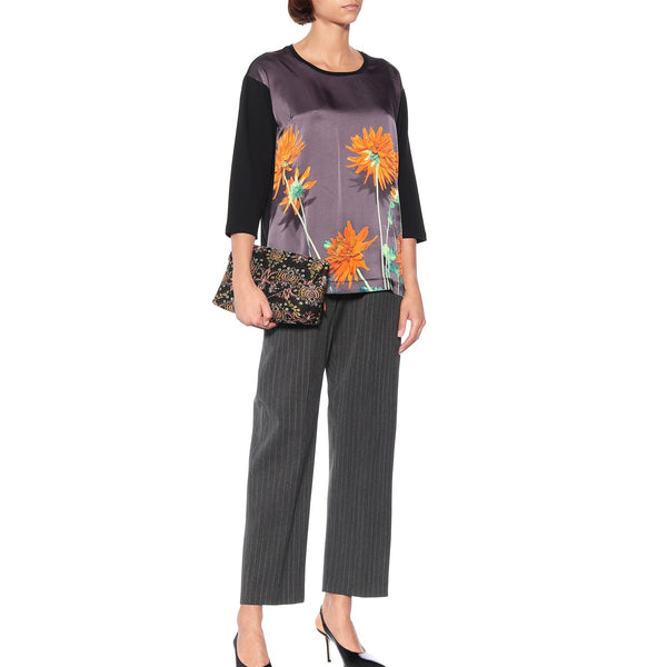 Silk Floral Top Purple