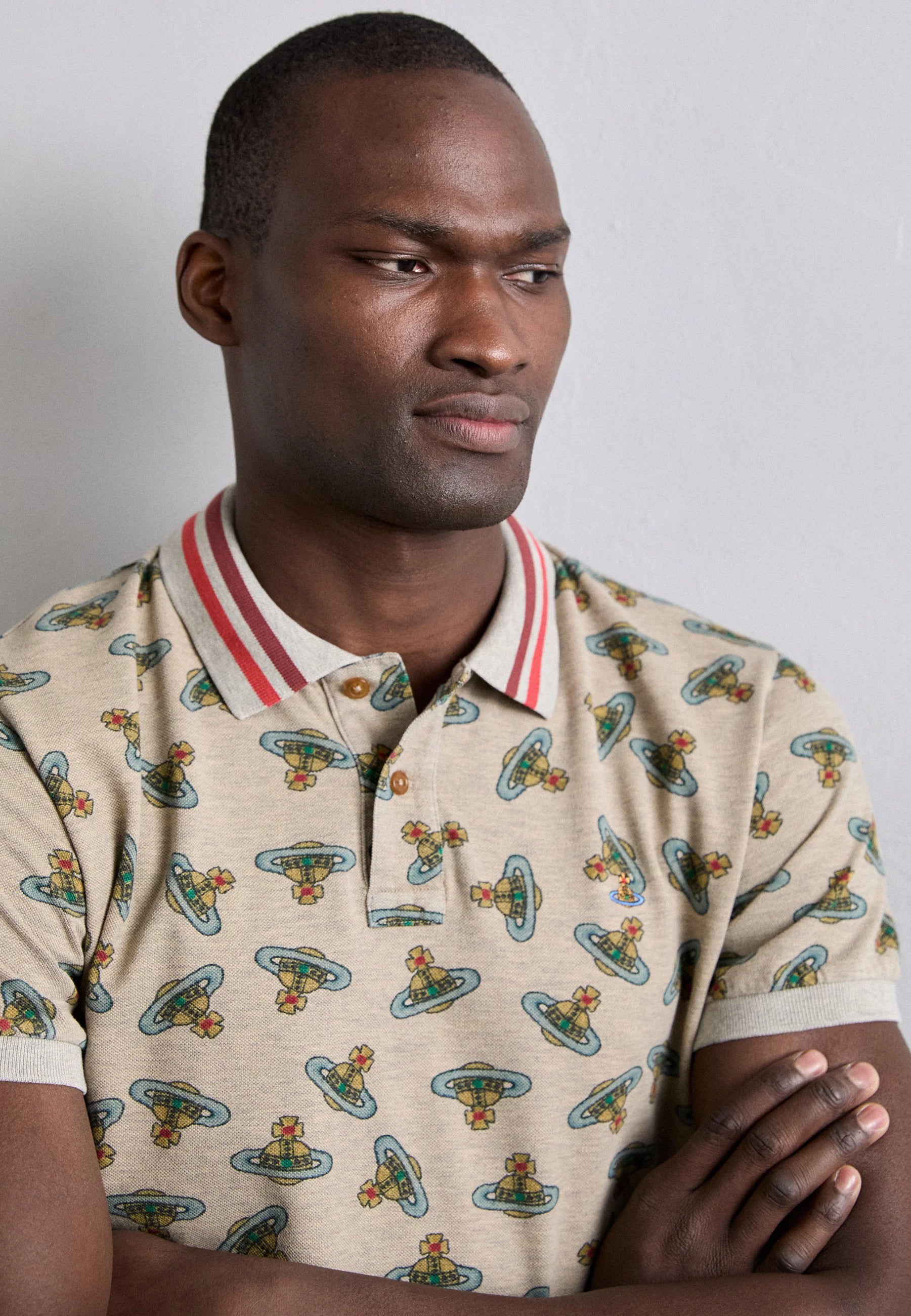 Logo Print Polo Shirt - Sand Brown