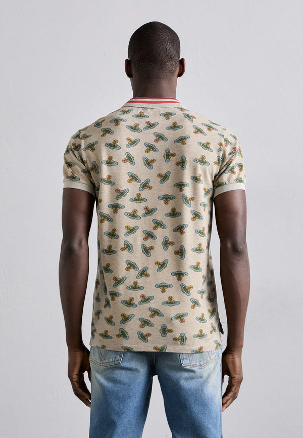 Logo Print Polo Shirt - Sand Brown