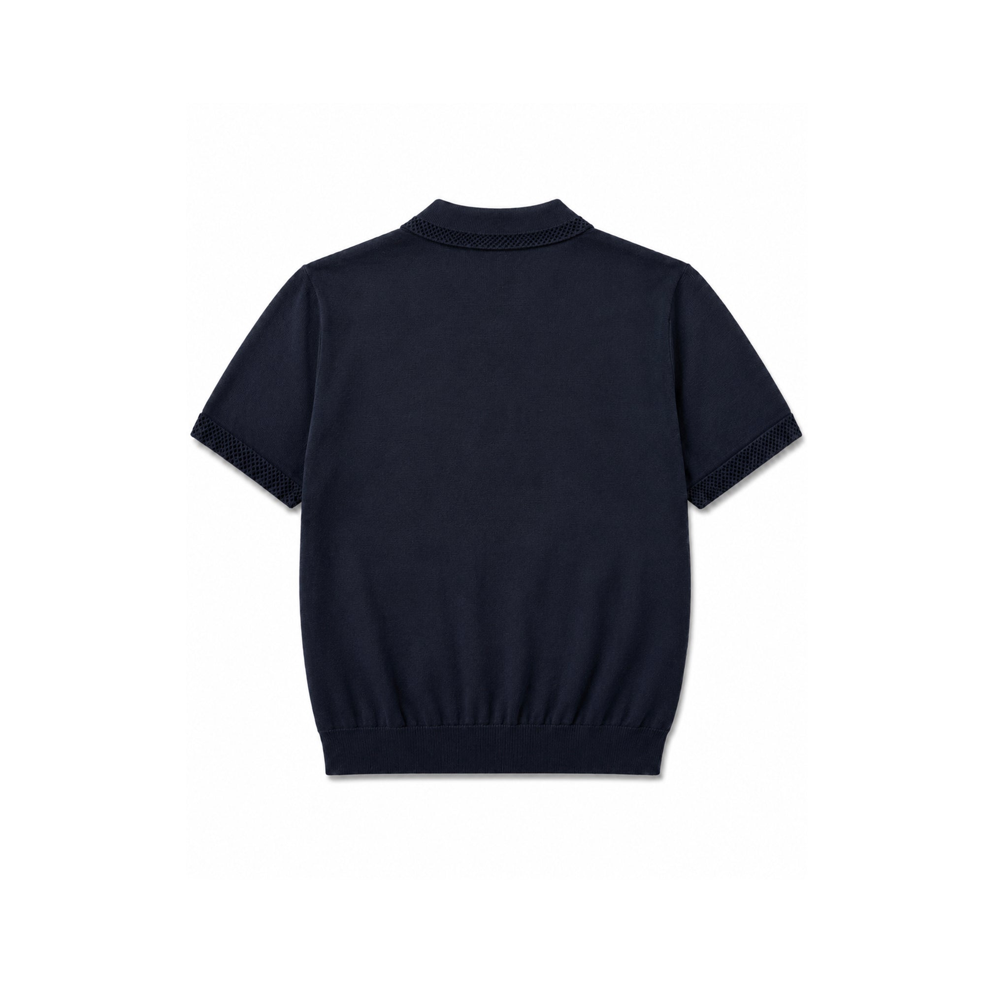 Manel Knitted Cotton Polo Shirt – Dark Navy