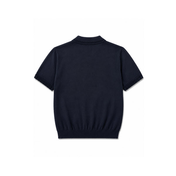 Manel Knitted Cotton Polo Shirt – Dark Navy