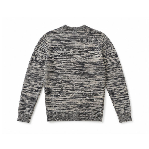 Marled Cotton Jumper – Black / Ecru