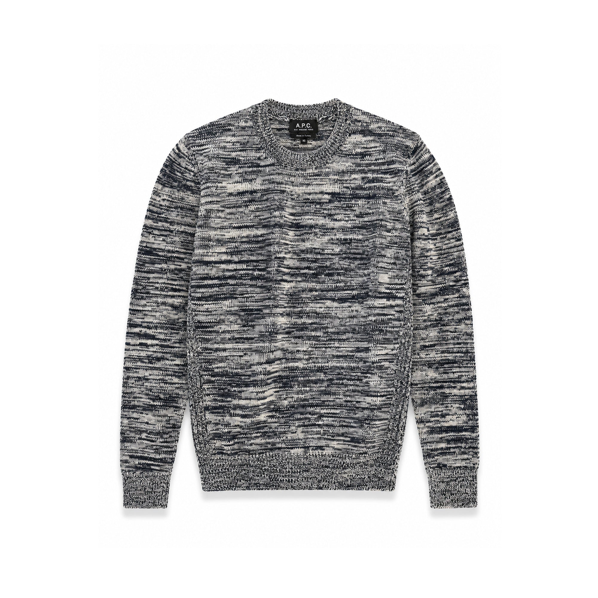 Marled Cotton Jumper – Black / Ecru