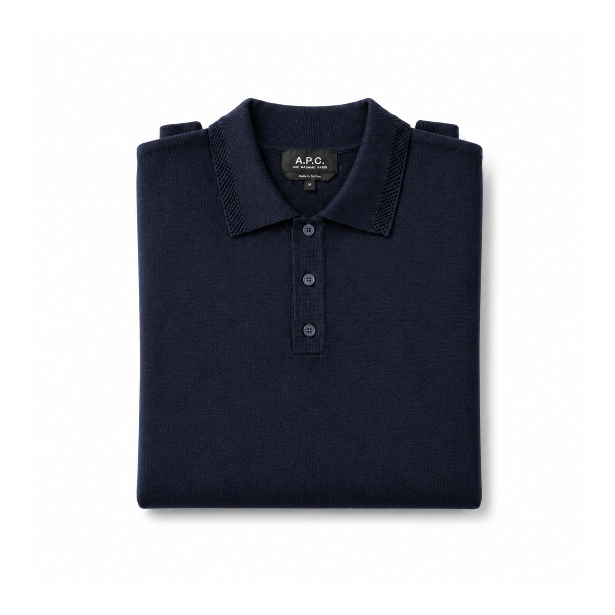 Manel Knitted Cotton Polo Shirt – Dark Navy