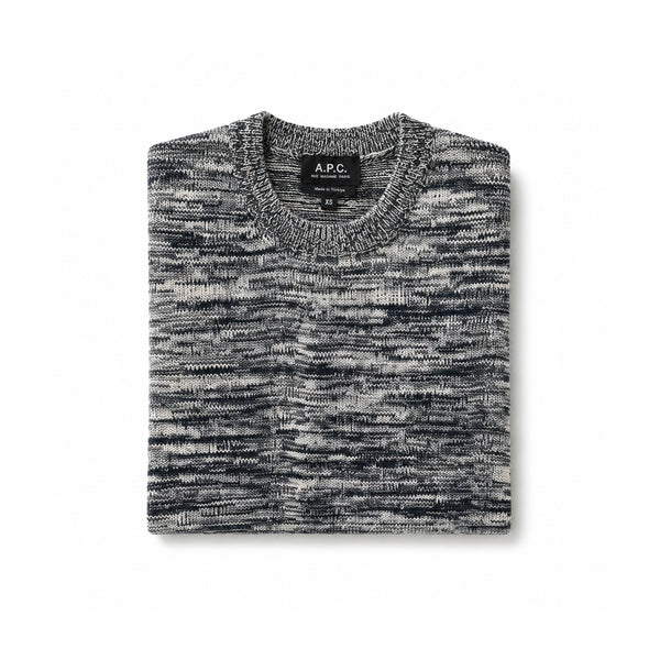 Marled Cotton Jumper – Black / Ecru