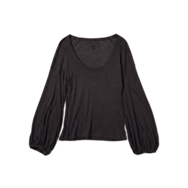 Ultra-fine Bell Sleeve Top - Black