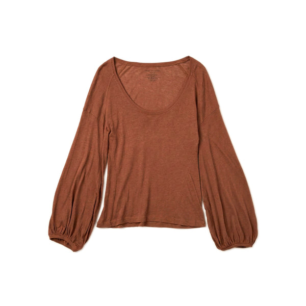 Ultra-fine Bell Sleeve Top – Brown