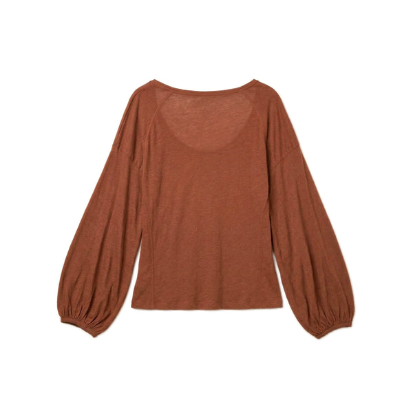 Ultra-fine Bell Sleeve Top – Brown