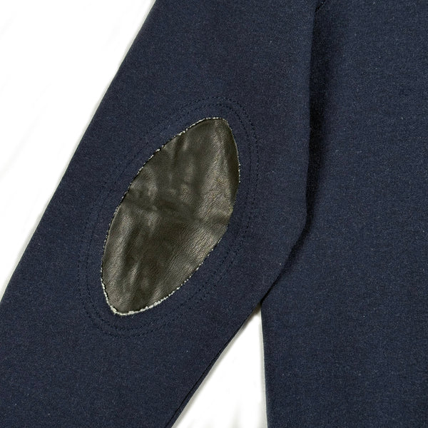 Elbow Patch Sweatshirt - Navy Marle