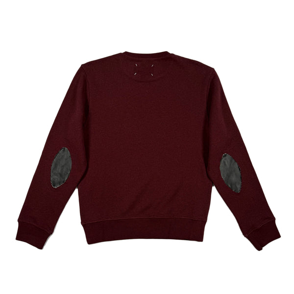 Elbow Patch Sweatshirt - Burgundy Marle
