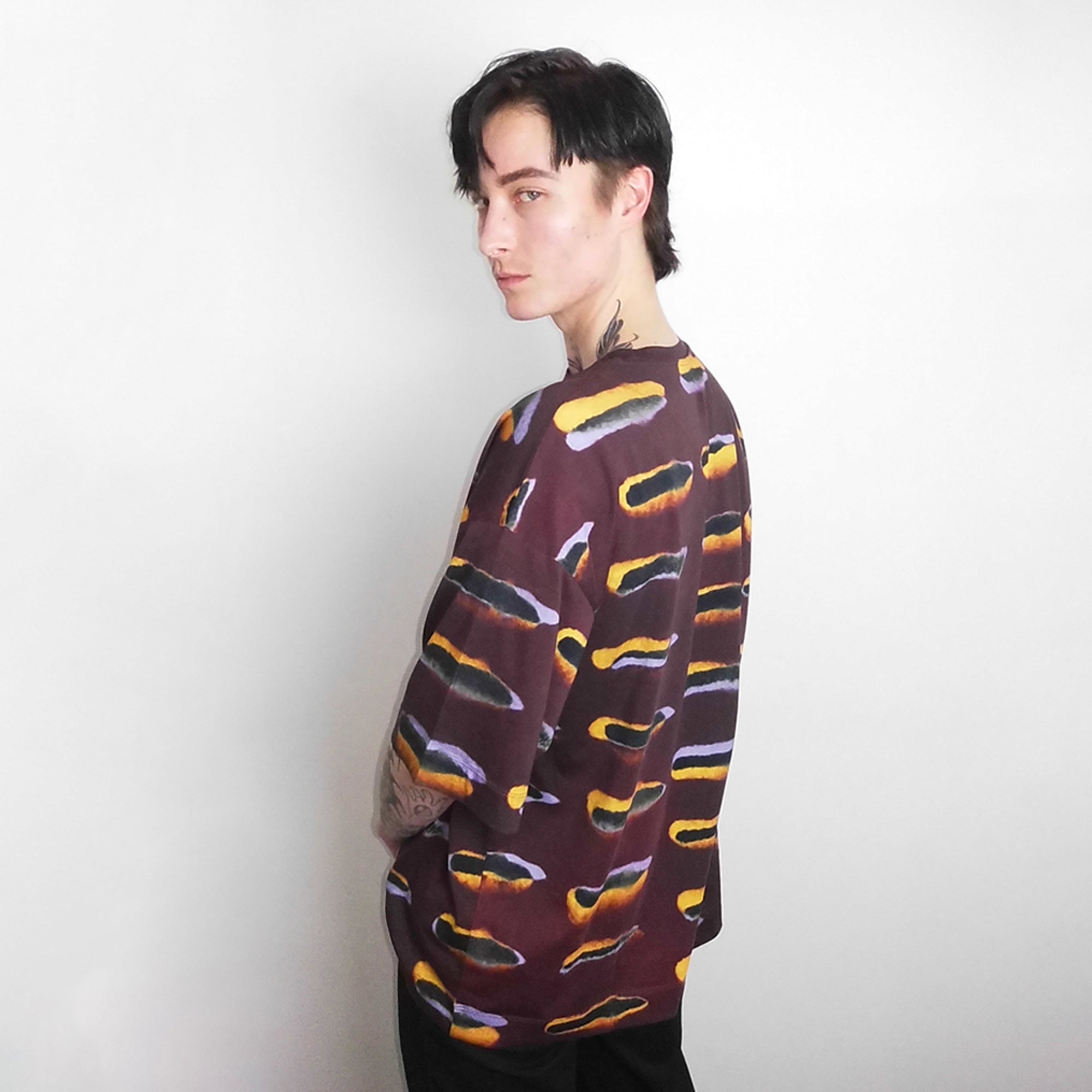 Heky Trade Tattoo Printed T-shirt – Burgundy