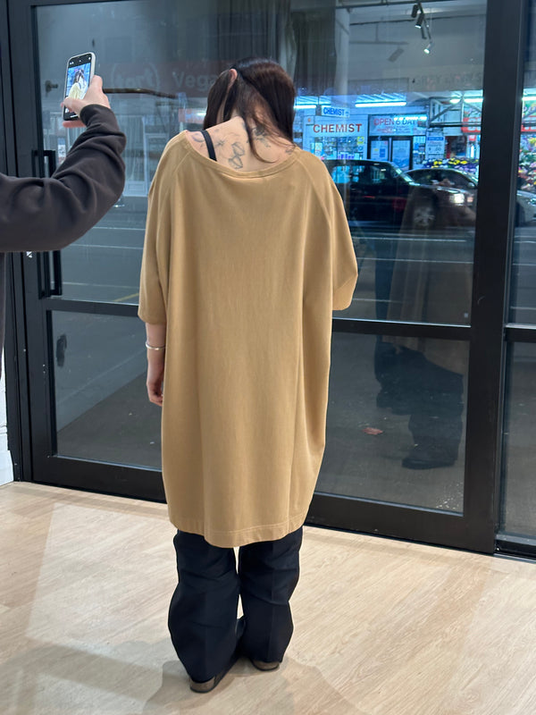 Oversized Fleece T-shirt Dress – Brown