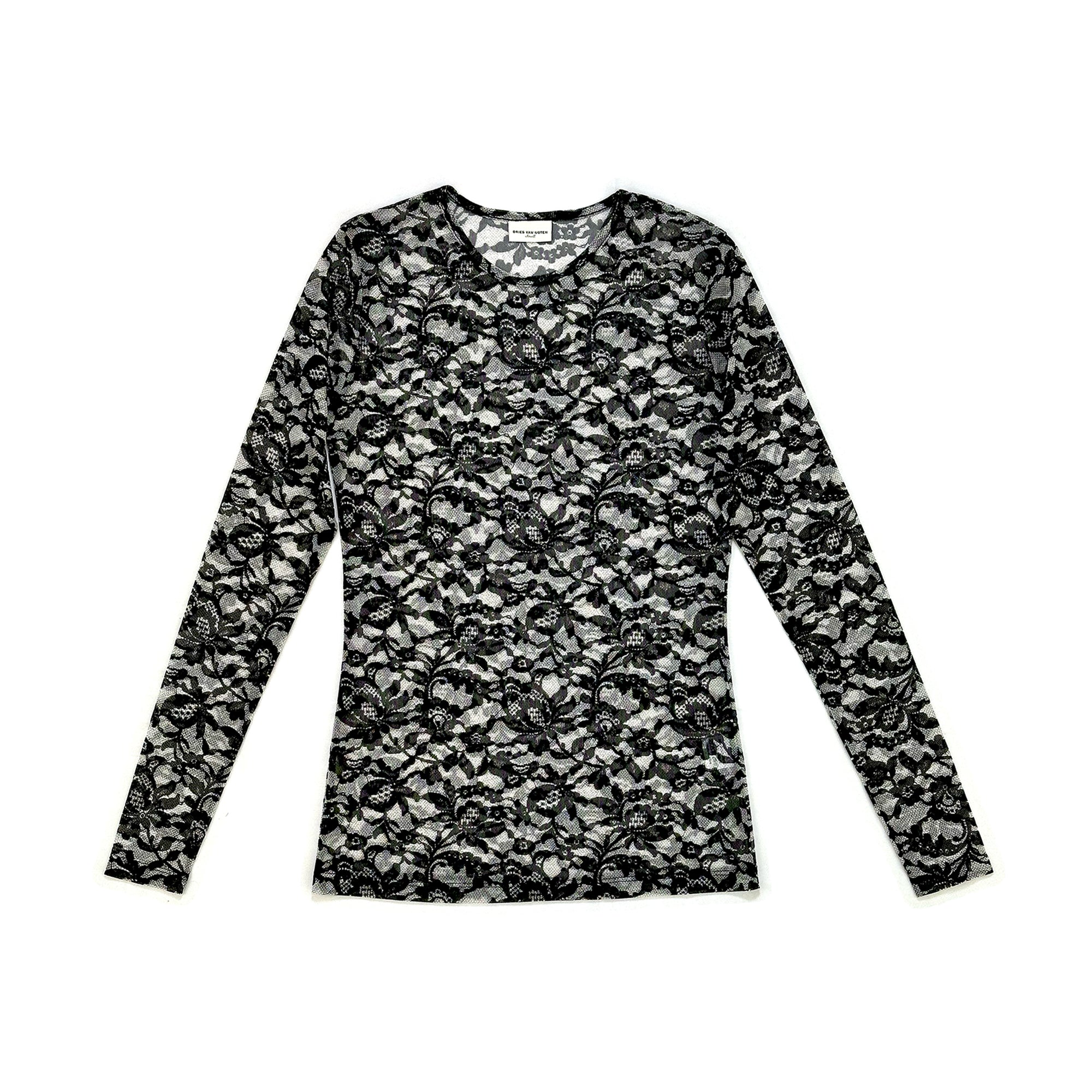 Floral Mesh Long Sleeve Top