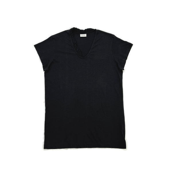 Frill Collar V-neck T-shirt