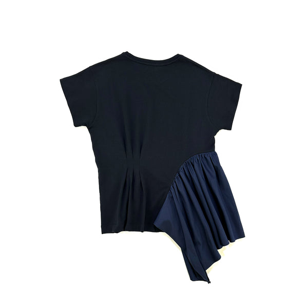 Asymmetric Ruched Top – Navy