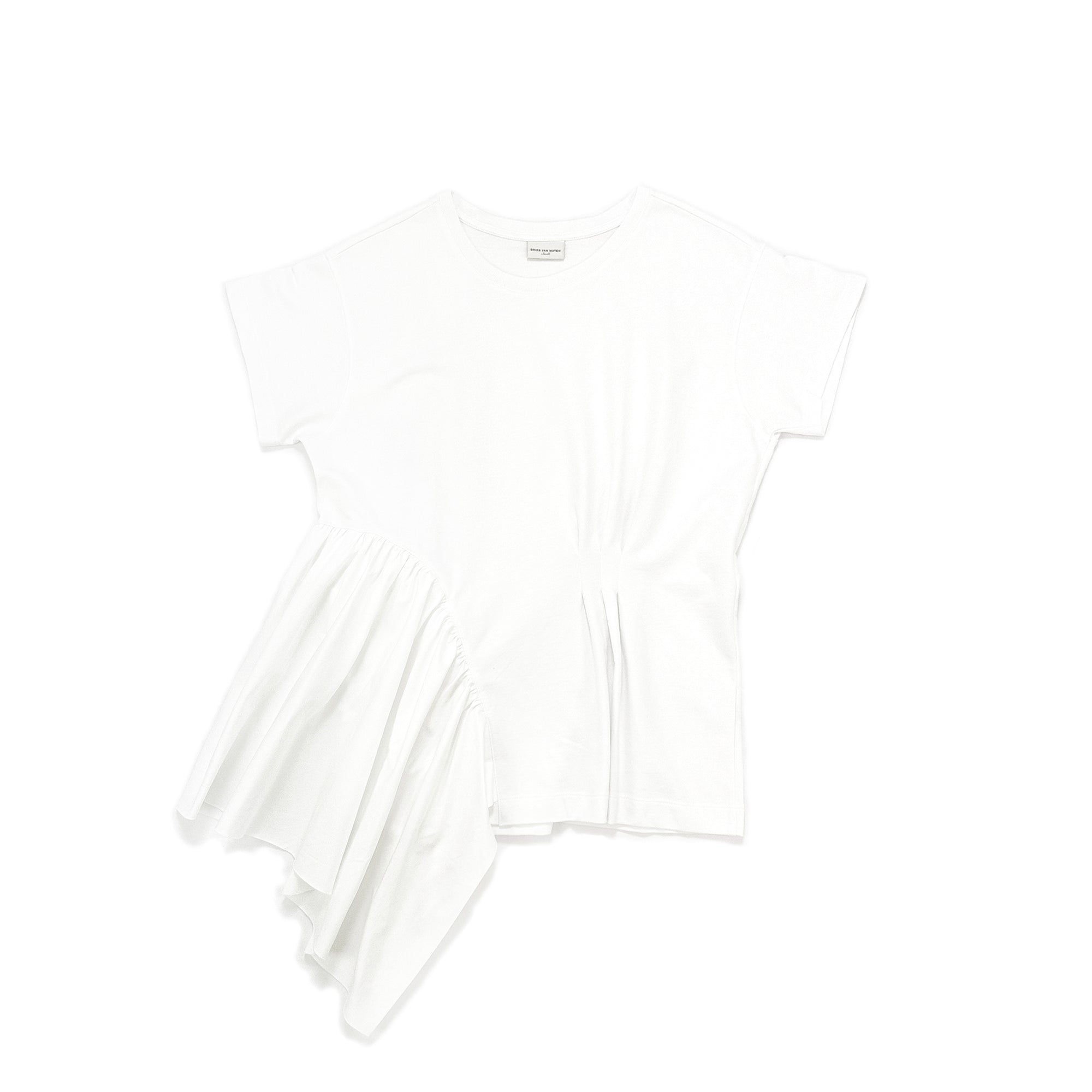 Asymmetric Ruched Top – White