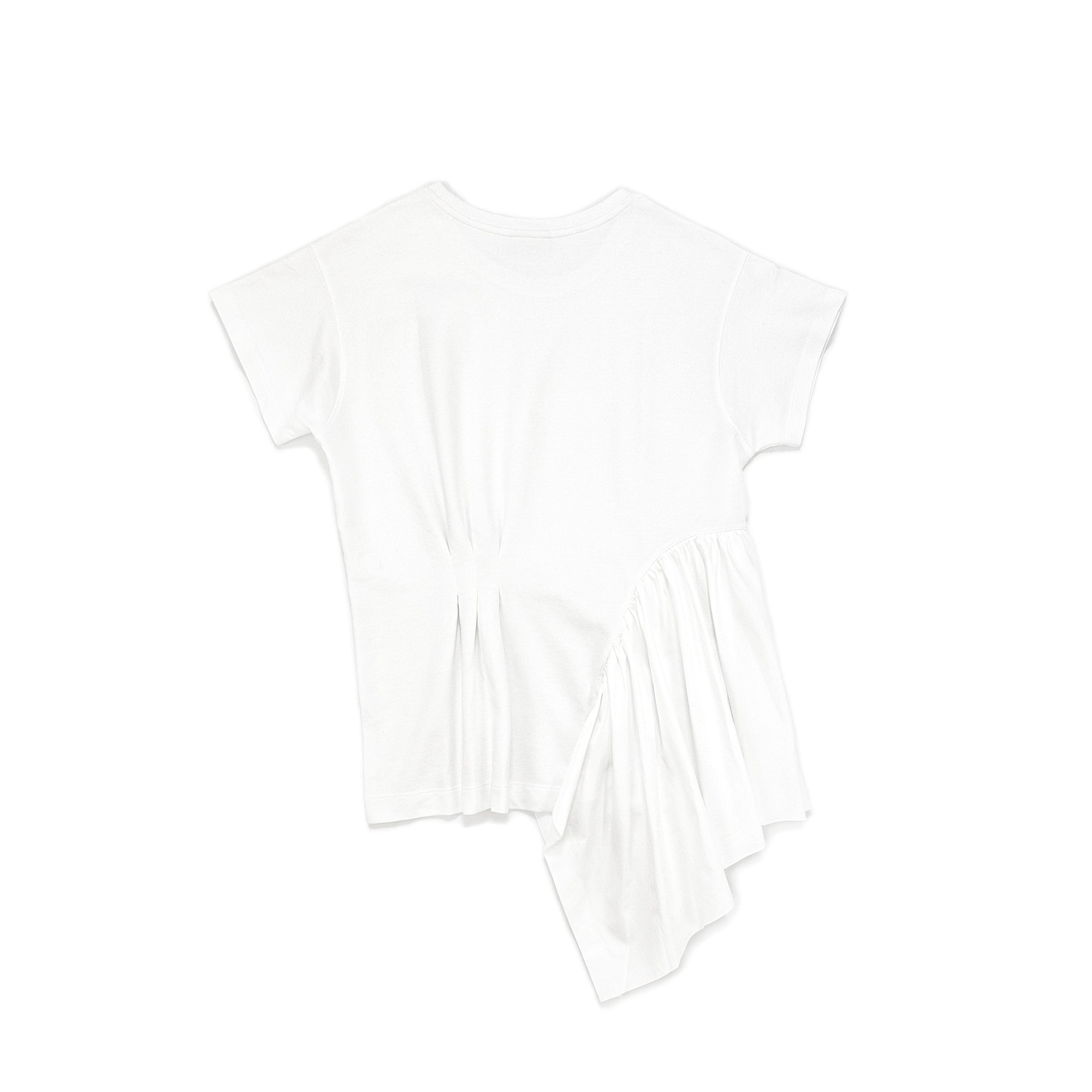 Asymmetric Ruched Top – White