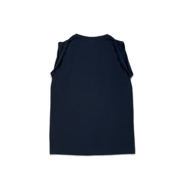 Scrunched Shoulder Tank Navy