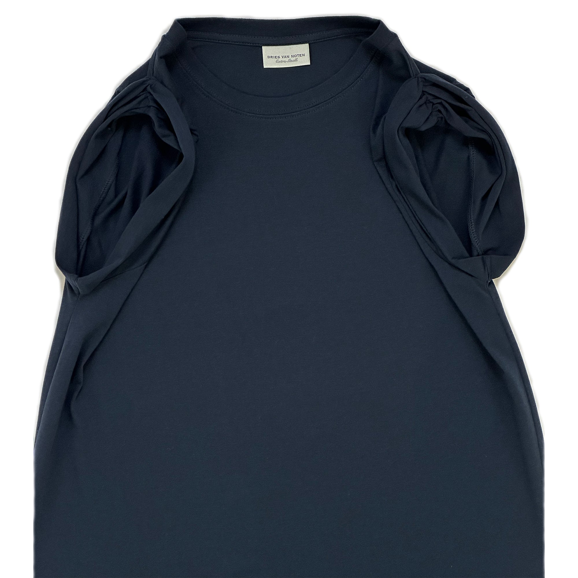 Scrunched Shoulder Tank Navy