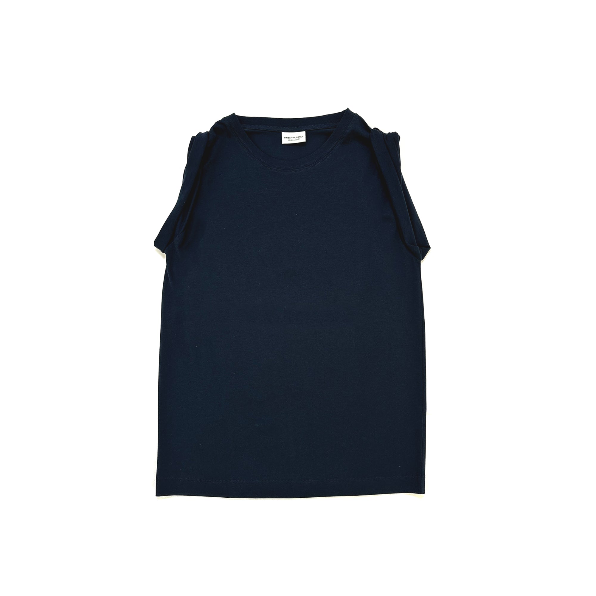 Scrunched Shoulder Tank Navy