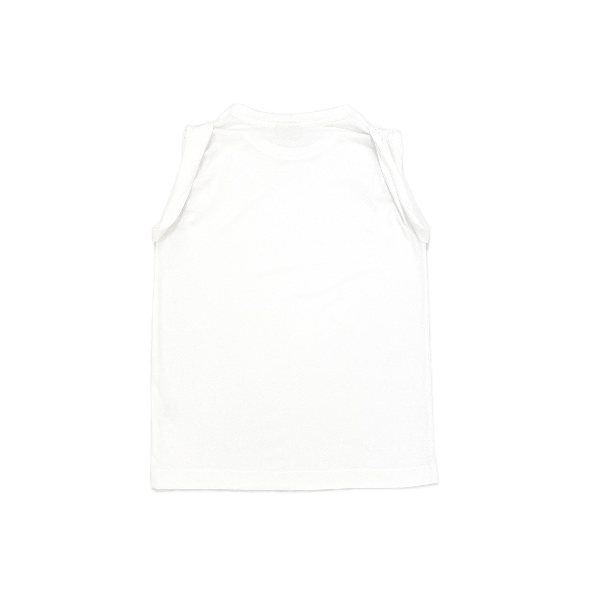 Scrunched Shoulder Tank White