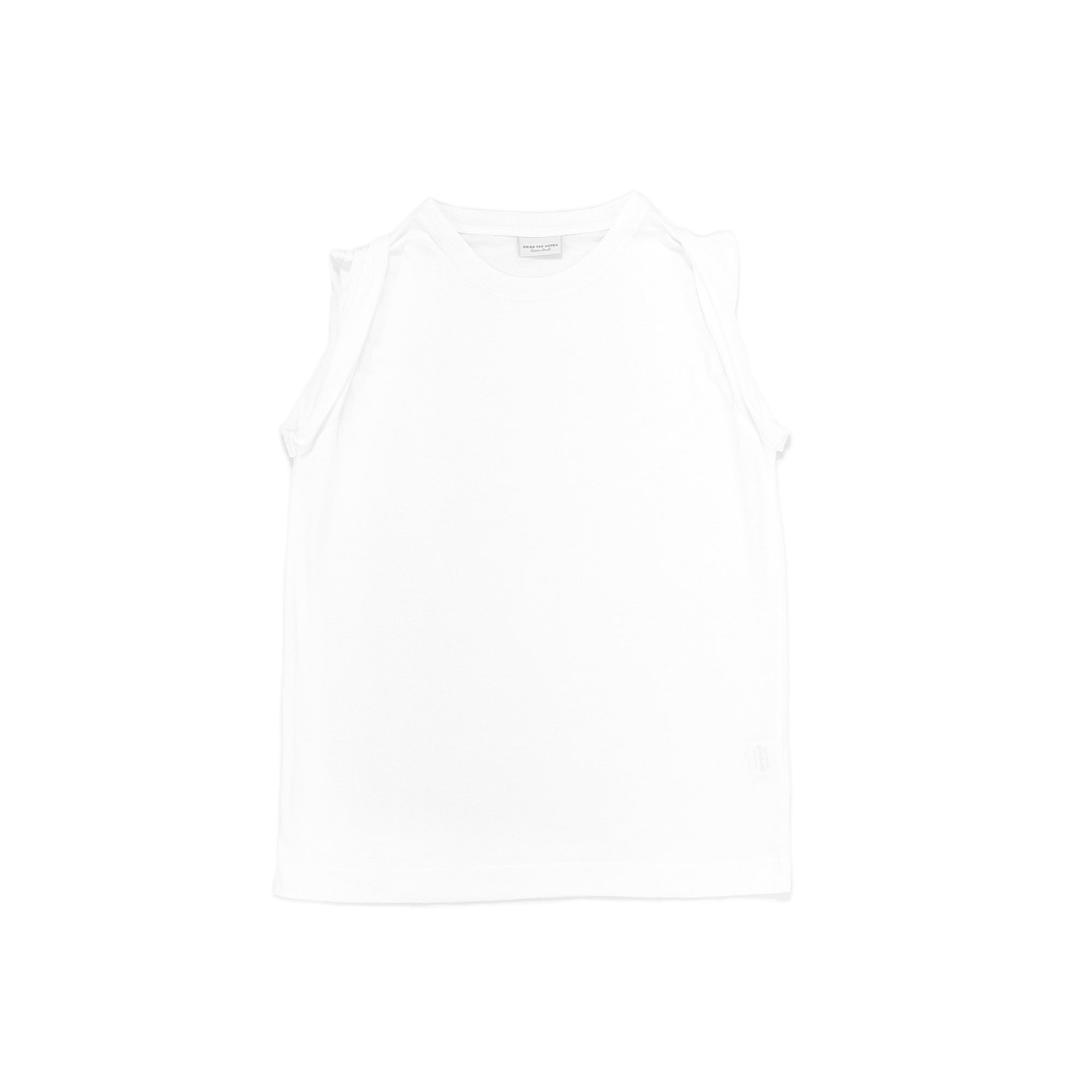 Scrunched Shoulder Tank White