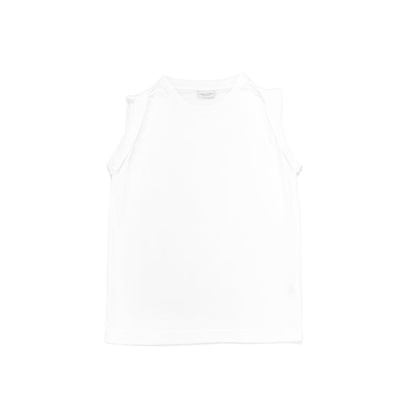 Scrunched Shoulder Tank White