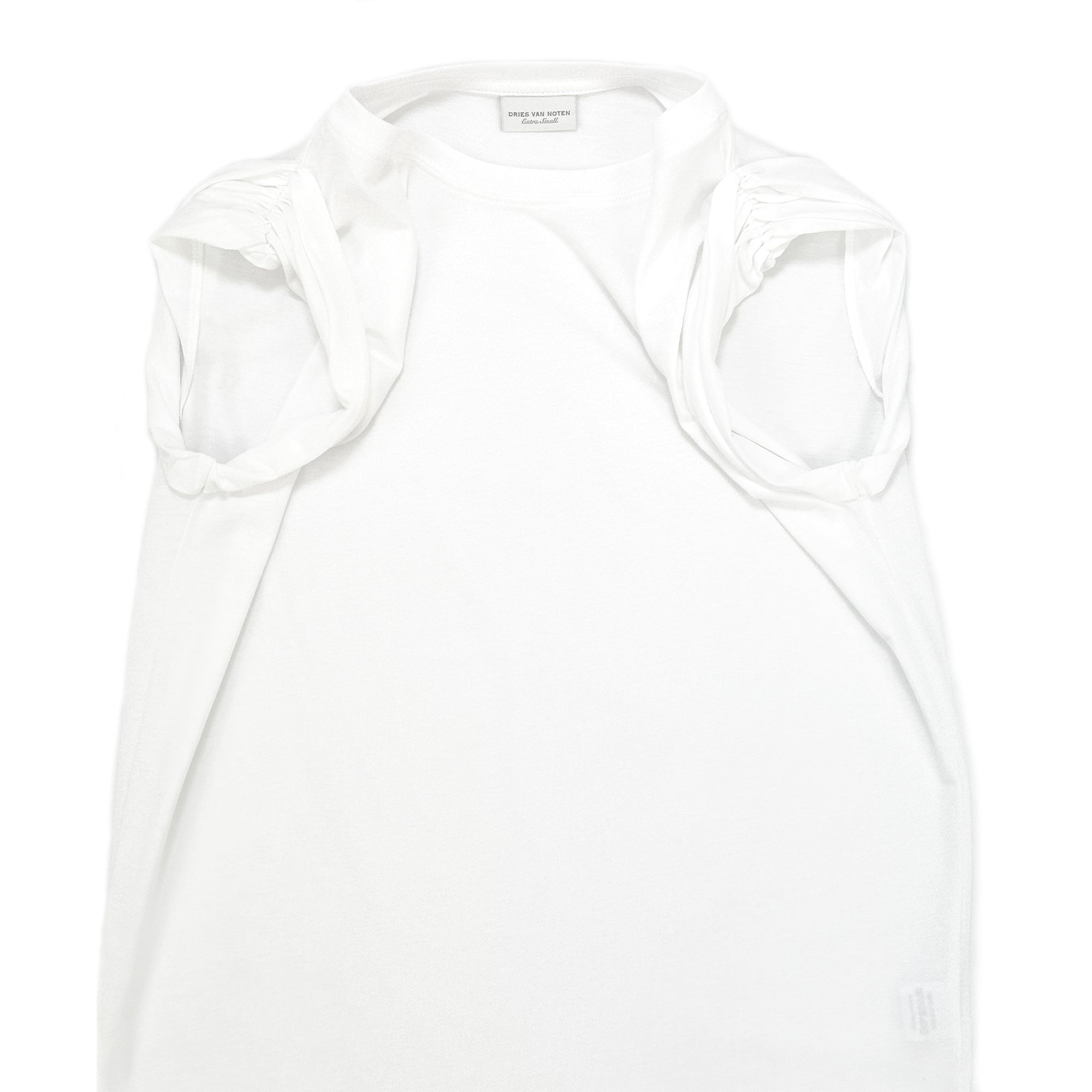 Scrunched Shoulder Tank White