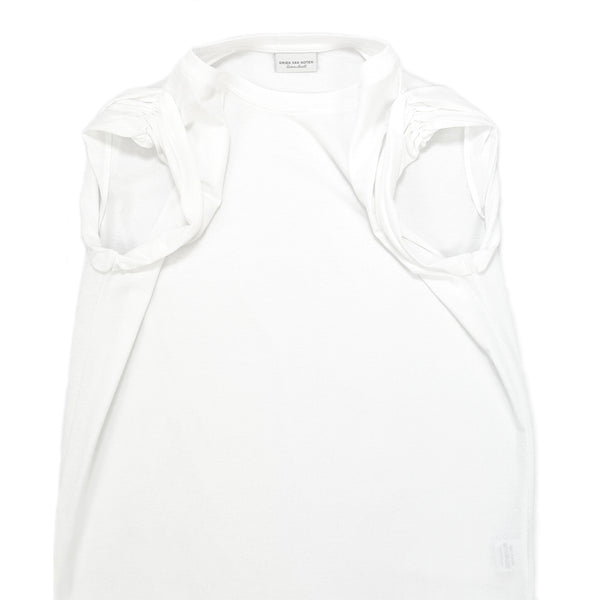 Scrunched Shoulder Tank White