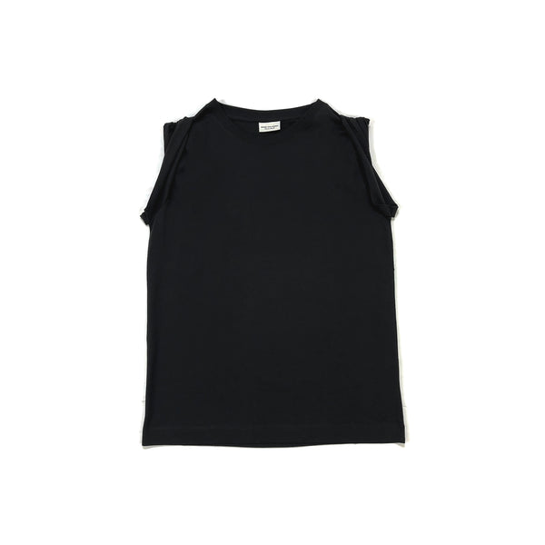 Scrunched Shoulder Tank Black