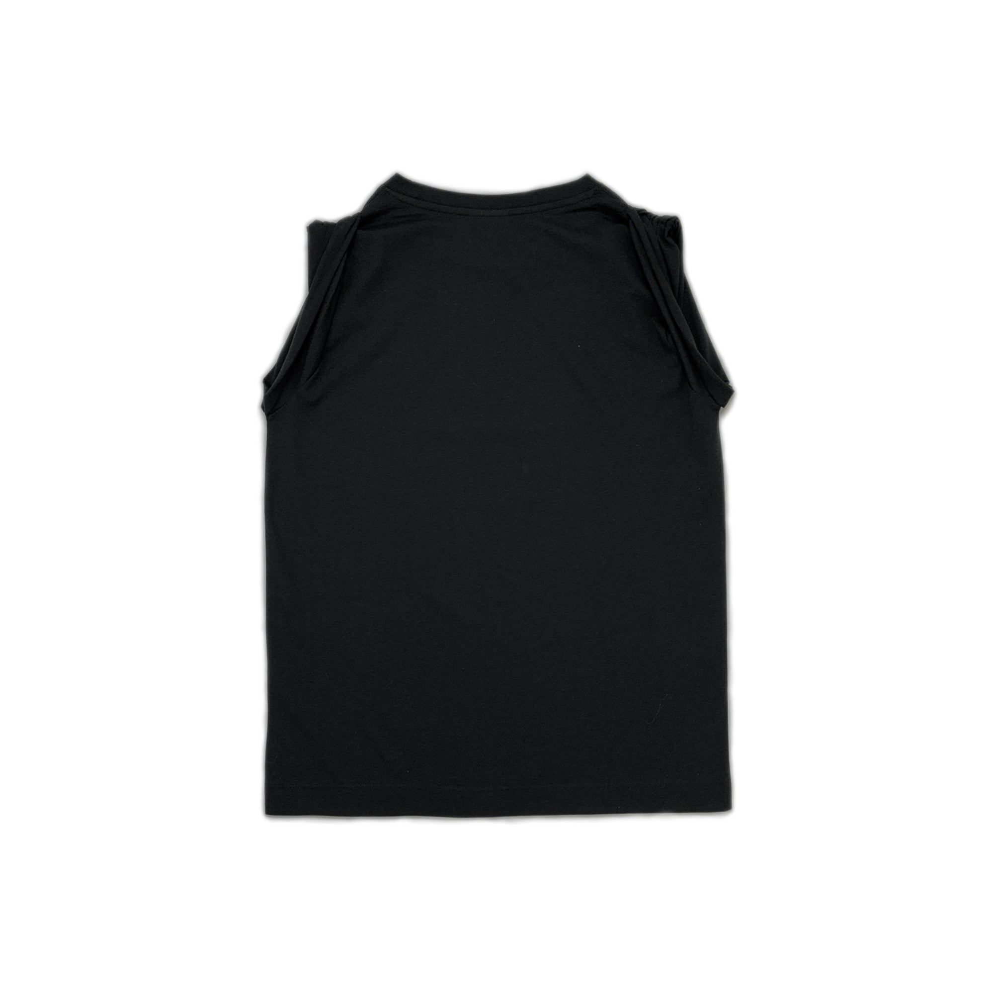 Scrunched Shoulder Tank Black
