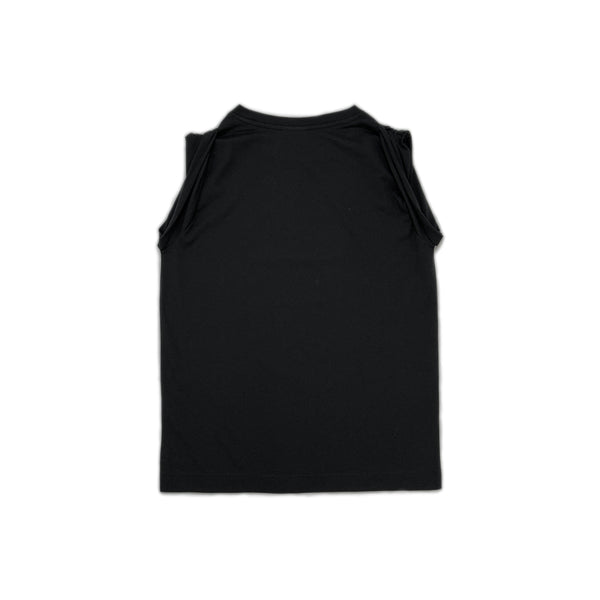 Scrunched Shoulder Tank Black