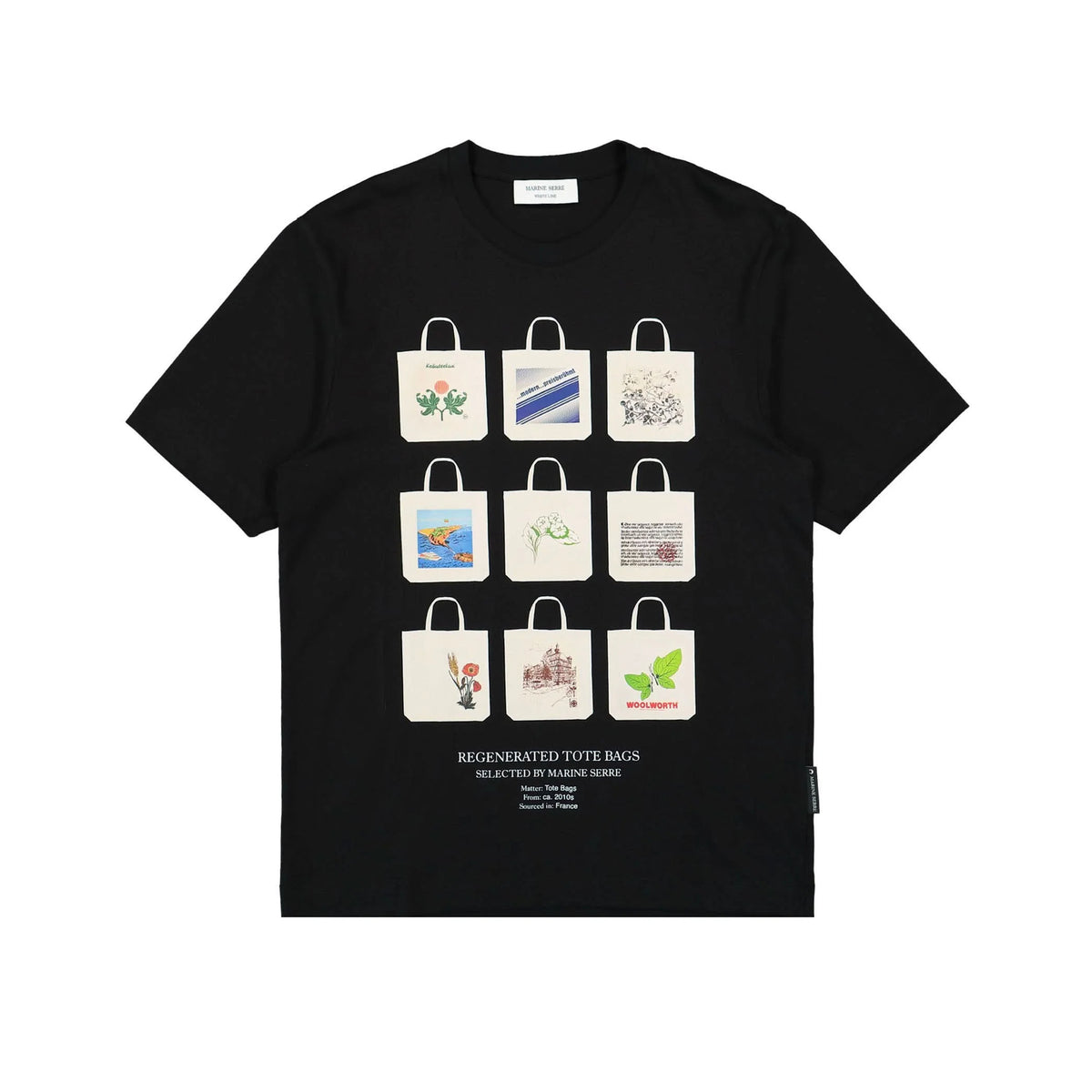 Tote Bag Print Organic Cotton T-shirt - Black
