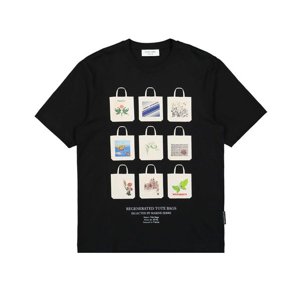 Tote Bag Print Organic Cotton T-shirt - Black