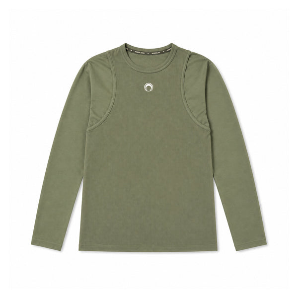 Moon Logo Contrast Jersey Long Sleeve - Green