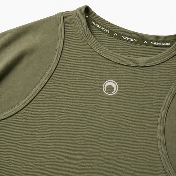 Moon Logo Contrast Jersey Long Sleeve - Green