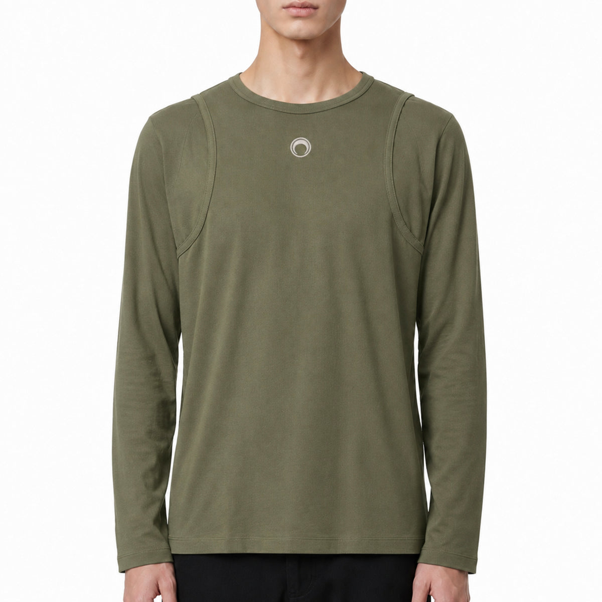Moon Logo Contrast Jersey Long Sleeve - Green
