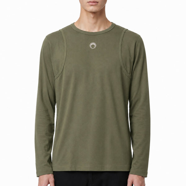 Moon Logo Contrast Jersey Long Sleeve - Green