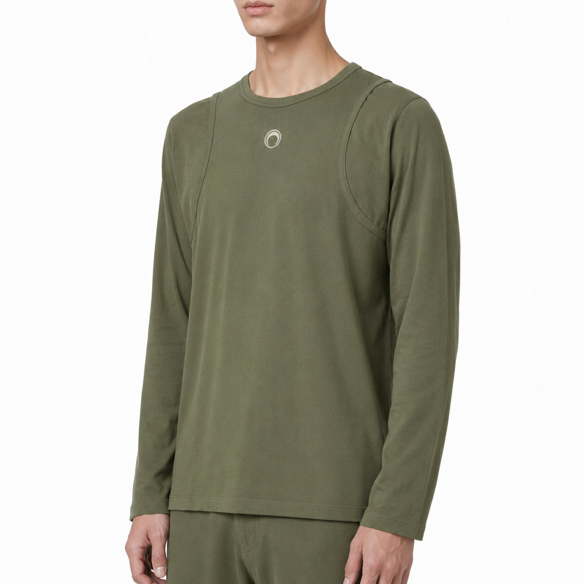 Moon Logo Contrast Jersey Long Sleeve - Green