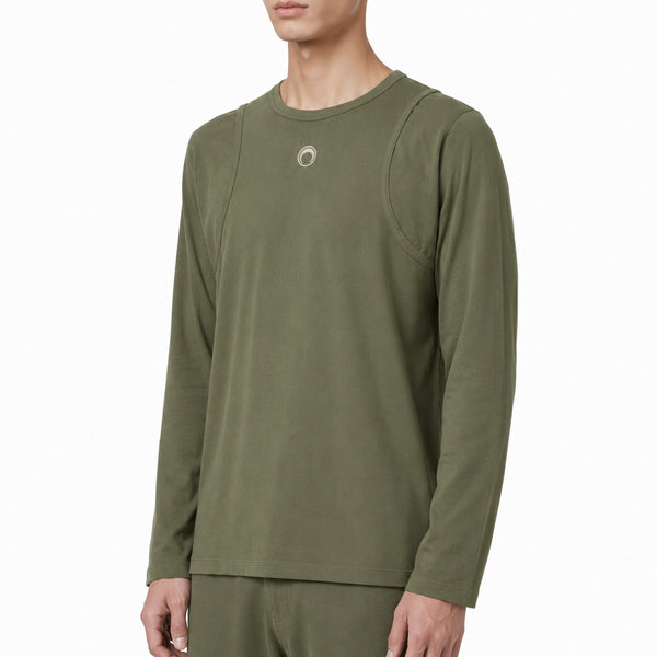 Moon Logo Contrast Jersey Long Sleeve - Green