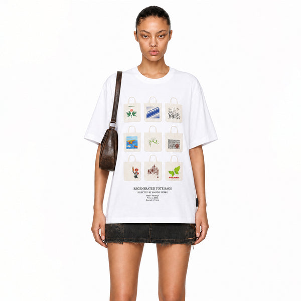 Tote Bag Print Organic Cotton T-shirt - White