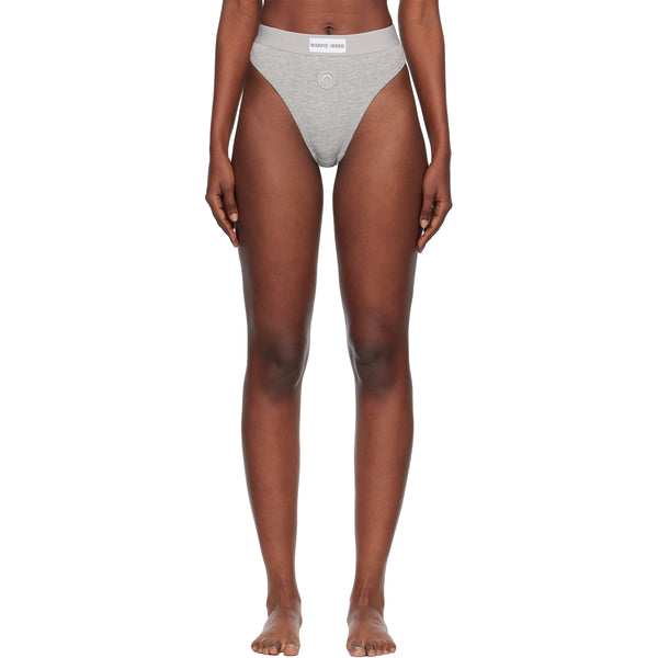 Moon Logo High Waisted Brief - Grey