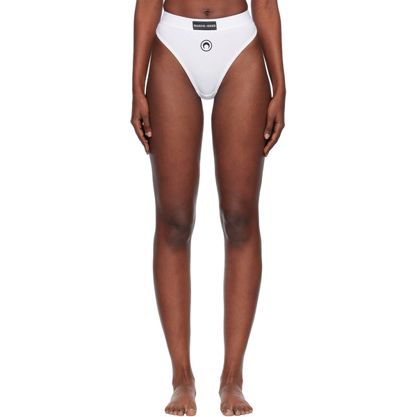 Moon Logo High Waisted Brief -White