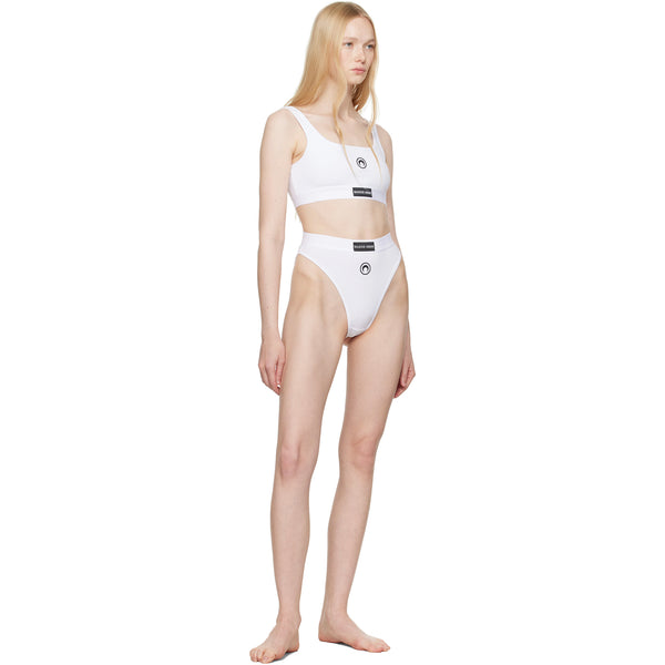 Moon Logo High Waisted Brief -White