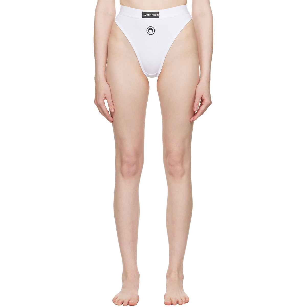 Moon Logo High Waisted Brief -White