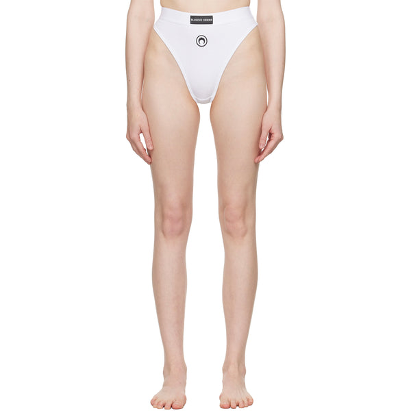 Moon Logo High Waisted Brief -White