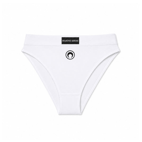 Moon Logo High Waisted Brief -White