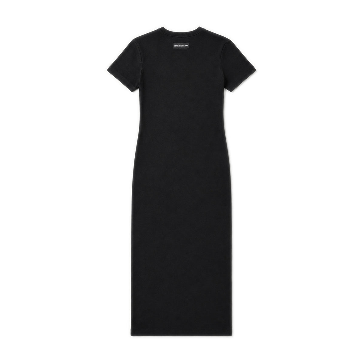 Moon Logo Ribbed Jersey Long Dress – Black