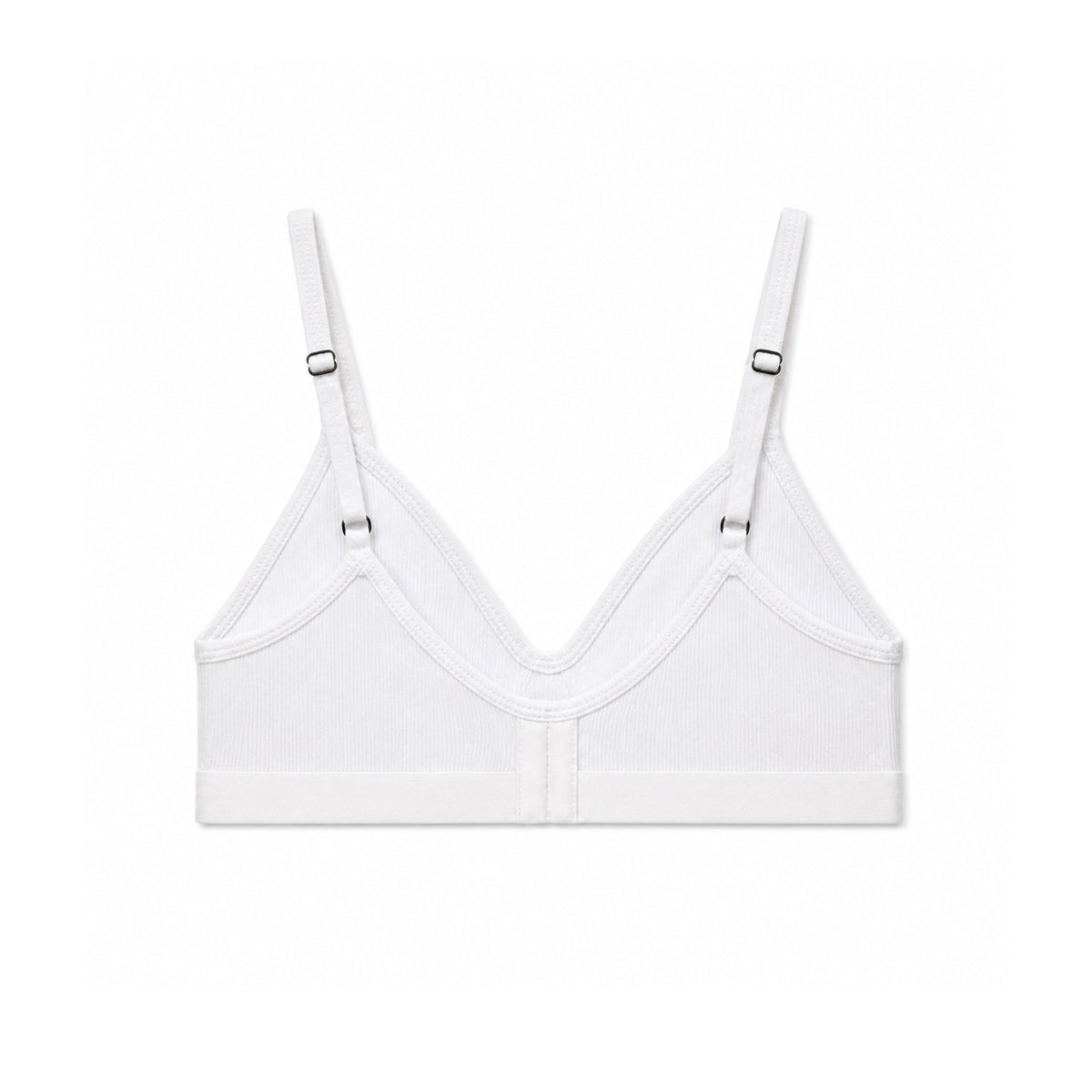 Moon Logo Organic Cotton 2x2 Bra - White