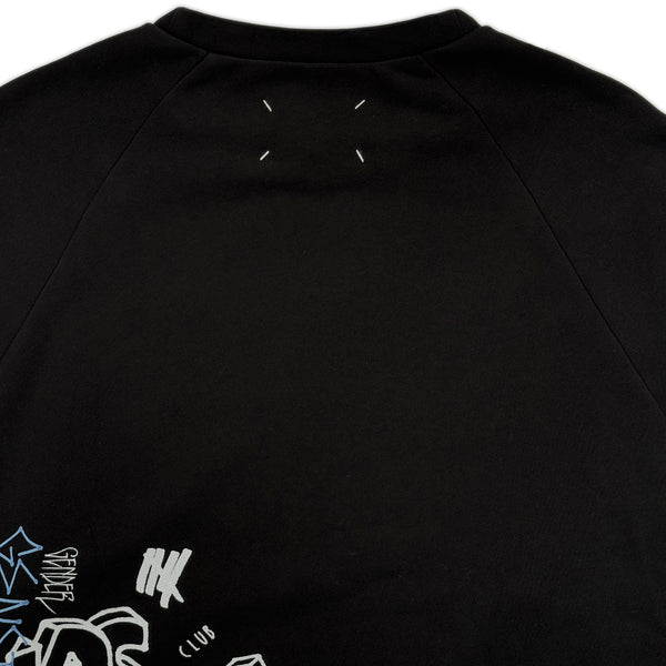 Grafiti Print  Sweatshirt – Black